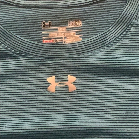 Under Armour Tee Men’s Large Loose Fit Blue stripe - Picture 2 of 3